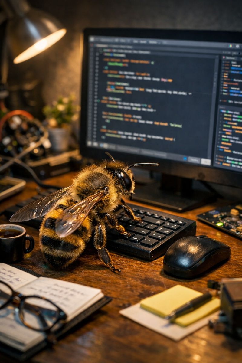 Včela píšící Python kód
